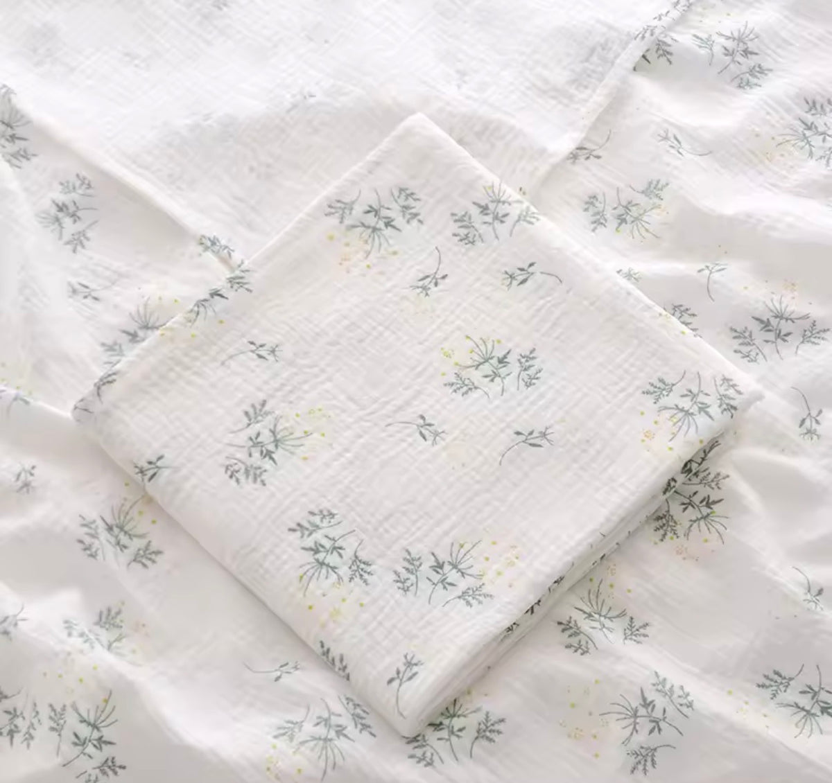 Blue Floral Muslin Blanket, gift, infant, baby, Shower, girl