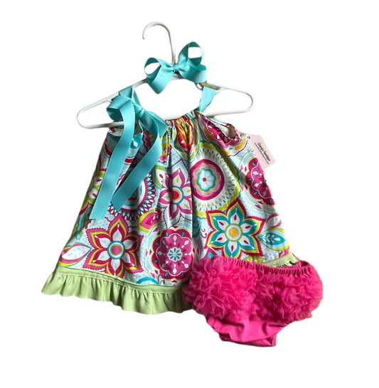 Colorful Flower Print Dress, Sundress, girl, kids, handmade - SALE