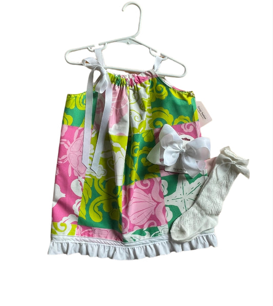 Resort Print Sundress w/ruffle, girl, kids, clothing, preppy, beach