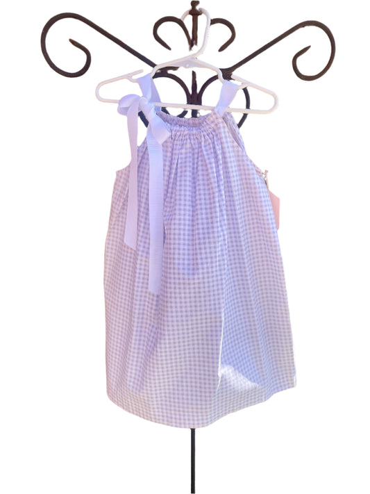 Purple & White Gingham Dress, Sundress, girl, kids, handmade - SALE