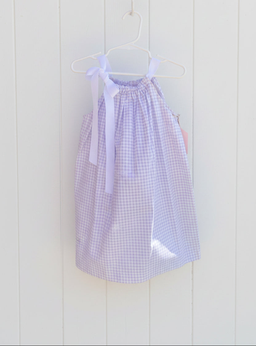 Purple & White Gingham Dress, Sundress, girl, kids, handmade / $5 SALE