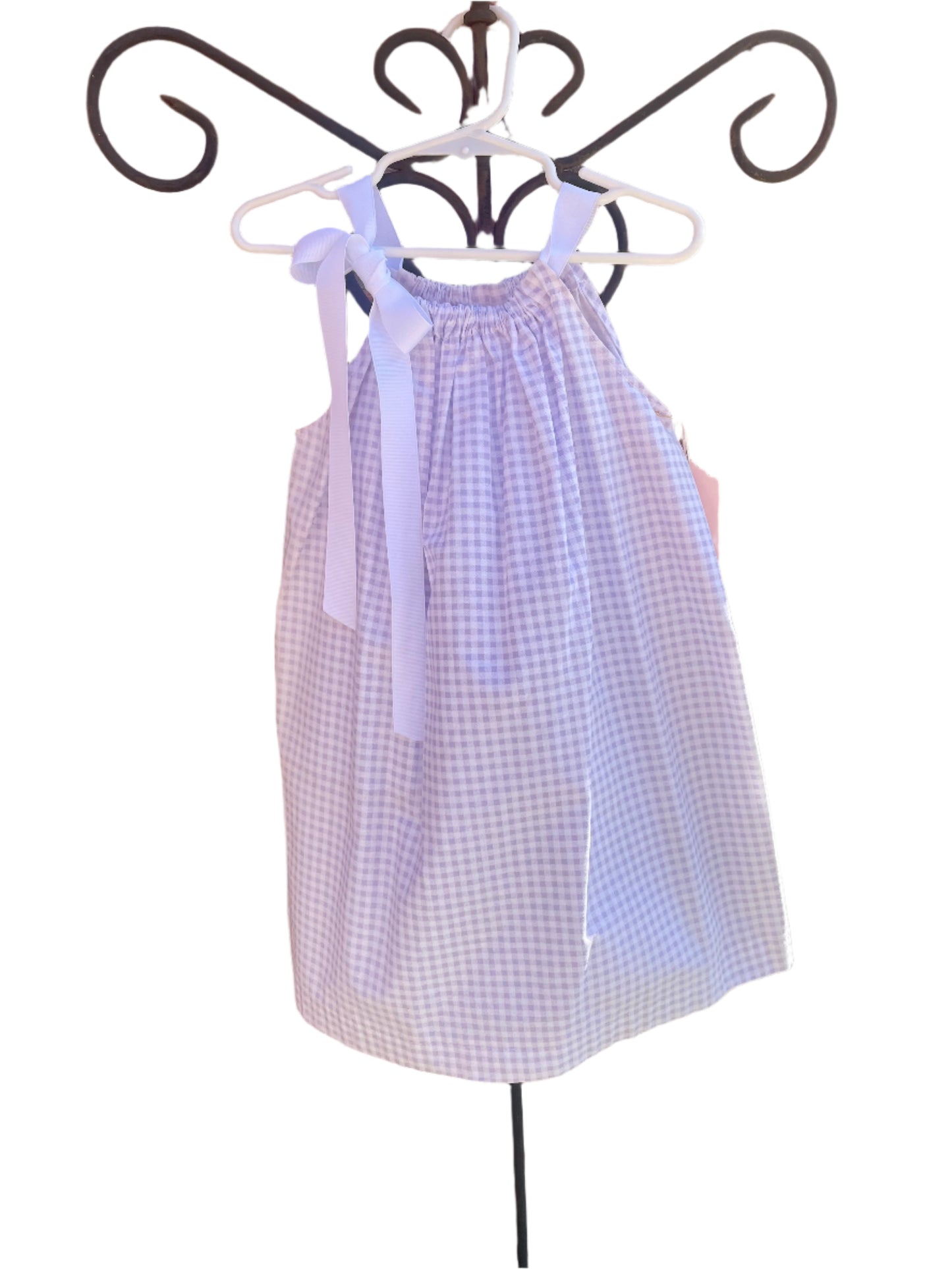 Purple & White Gingham Dress, Sundress, girl, kids, handmade - SALE