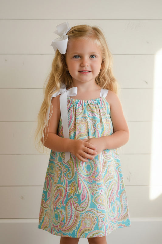 Colorful Paisley Dress, Sundress, girl, kids, handmade / $10 SALE