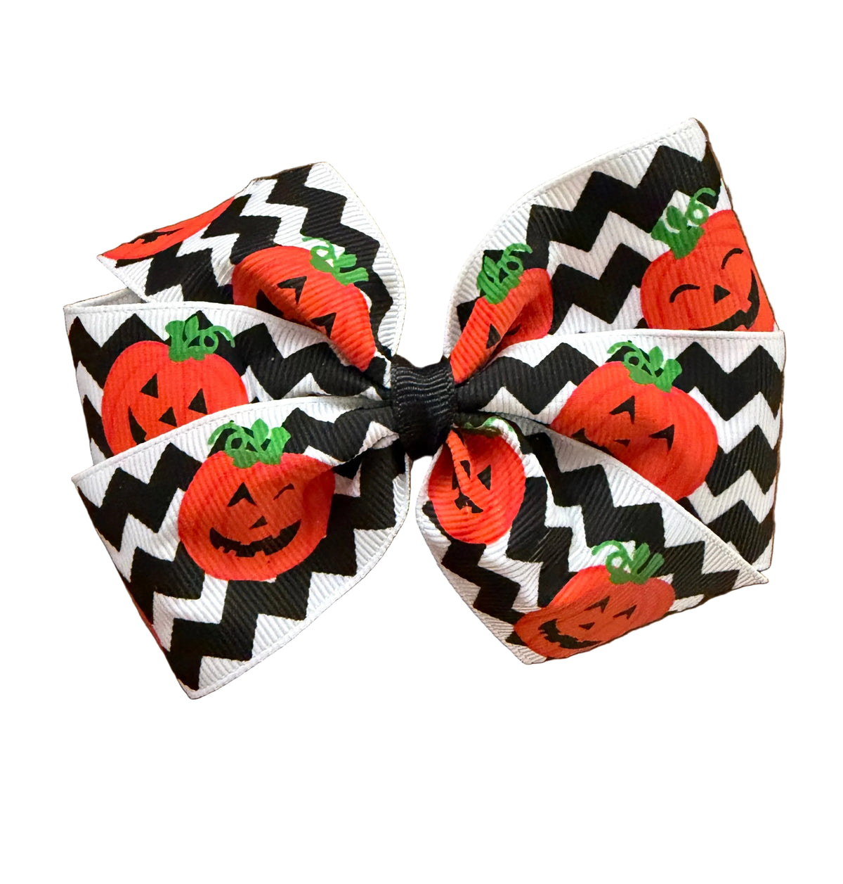 Chevron Pumpkin Hair Bow, Halloween, Orange, girl, teen, clip