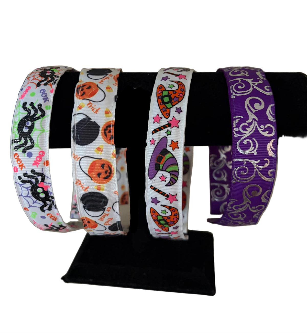 Halloween Print Headbands #2, kids, adult, spiders, witch hat, pumpkin