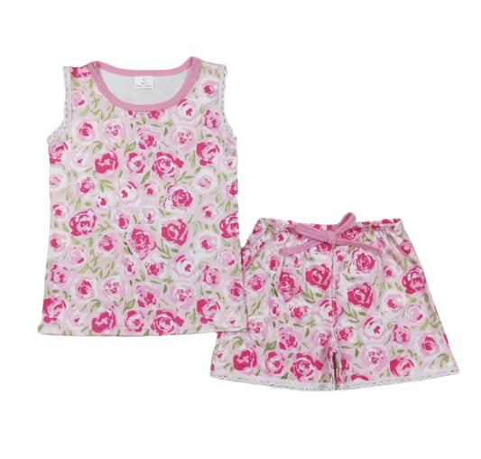 Pink Shabby Rose Short Set, girl, outfit, kids, Spring/Summer