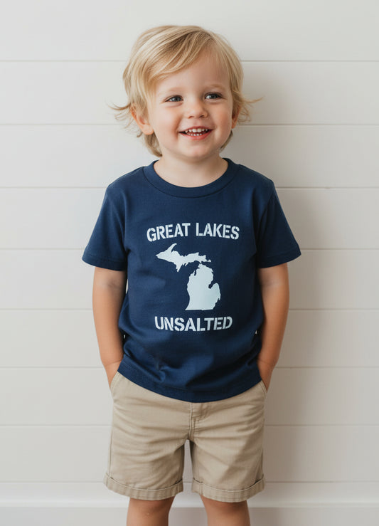 Great Lakes Unsalted T-Shirt, kids, unisex, Michigan