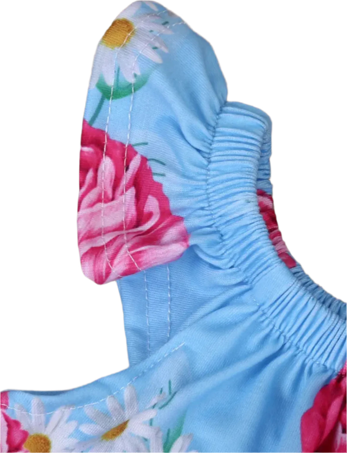 Blue Rose Flutter Sleeve Romper, girl, kids, floral, baby, gift