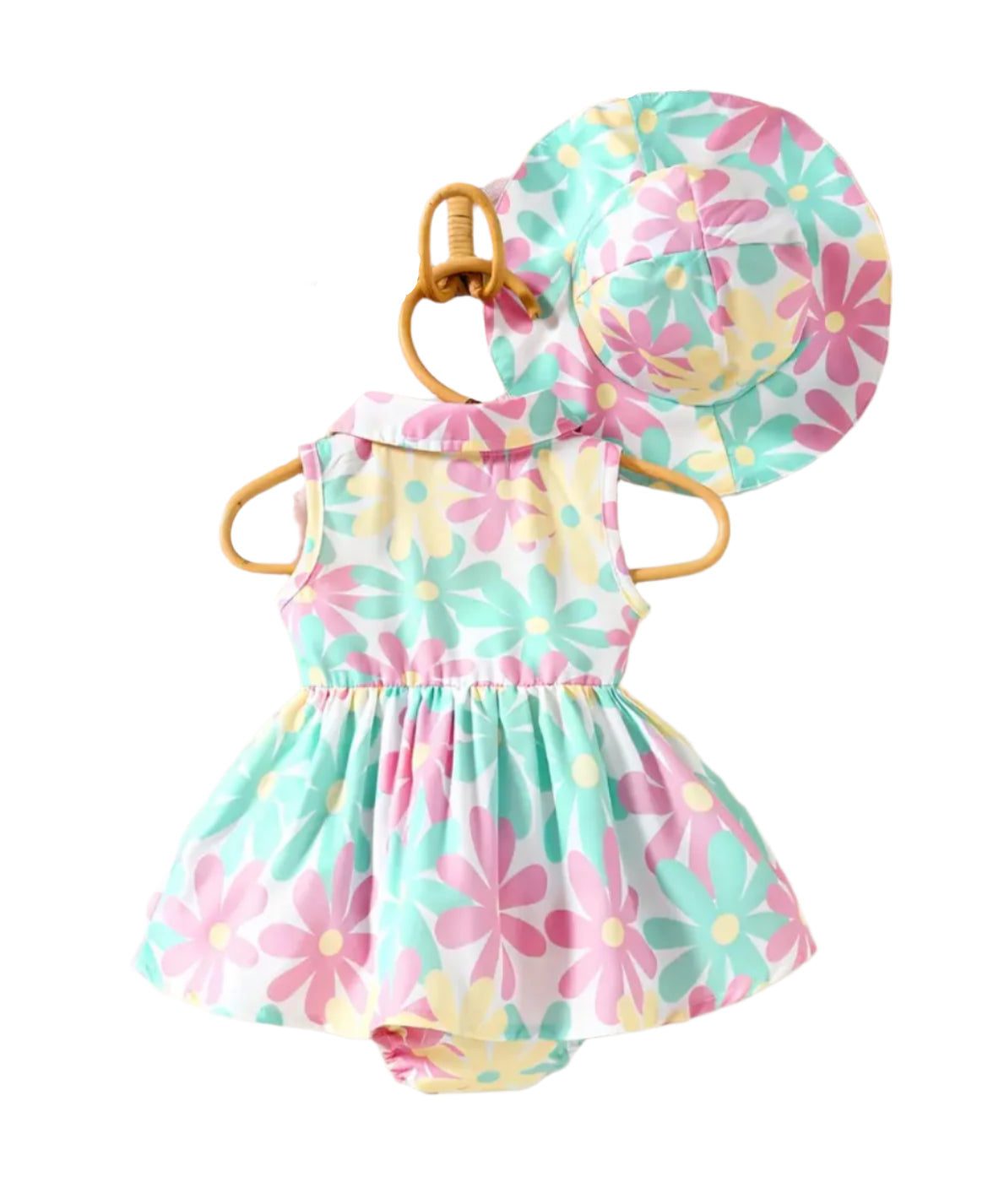 Colorful Daisy Dress Set, girl, toddler, clothing, outfit, hat