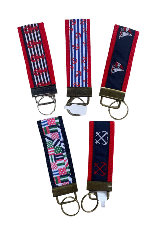 Nautical Keychain, Baseball, Key fob, football, college, Spartan