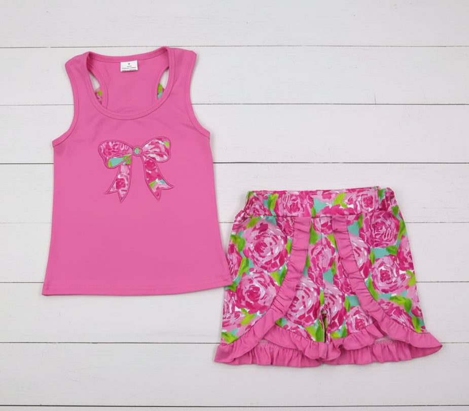 Pink Rose Short Set, girl, outfit, kids, Spring/Summer