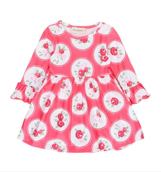 Rose Print Twirl Dress, girl's, kids, clothing, Milk Silk, Spring, Summer
