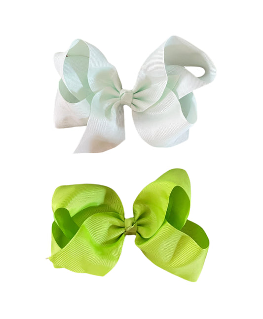 Boutique Loopy Hair Bow, Green Hues, clip, girl
