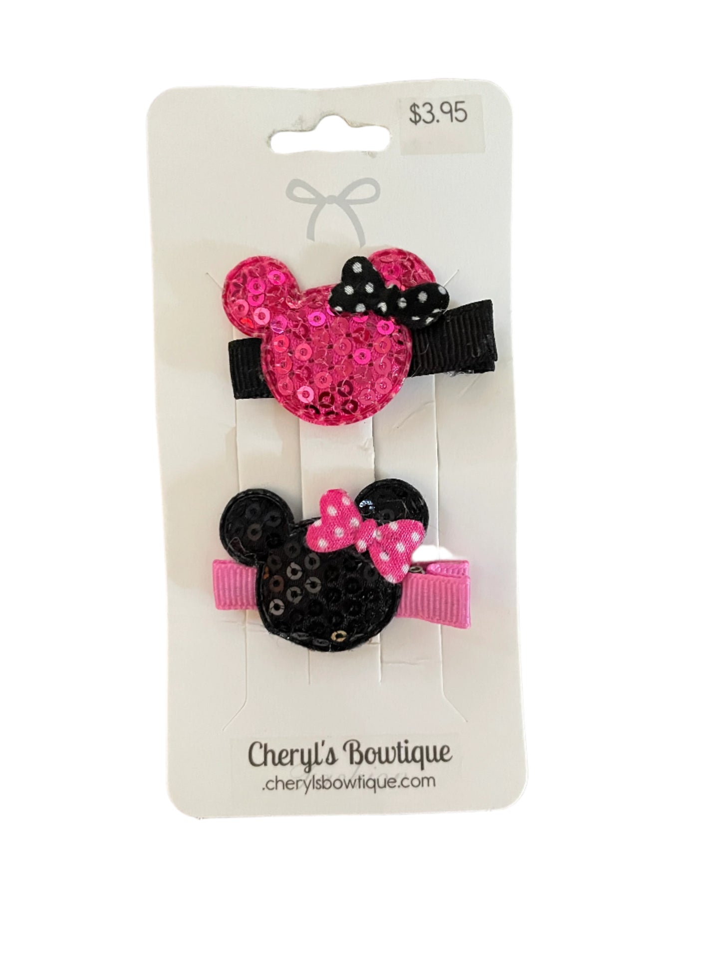Magical Mouse Hair Clip Sets - girl, bow, Minnie, pigtails