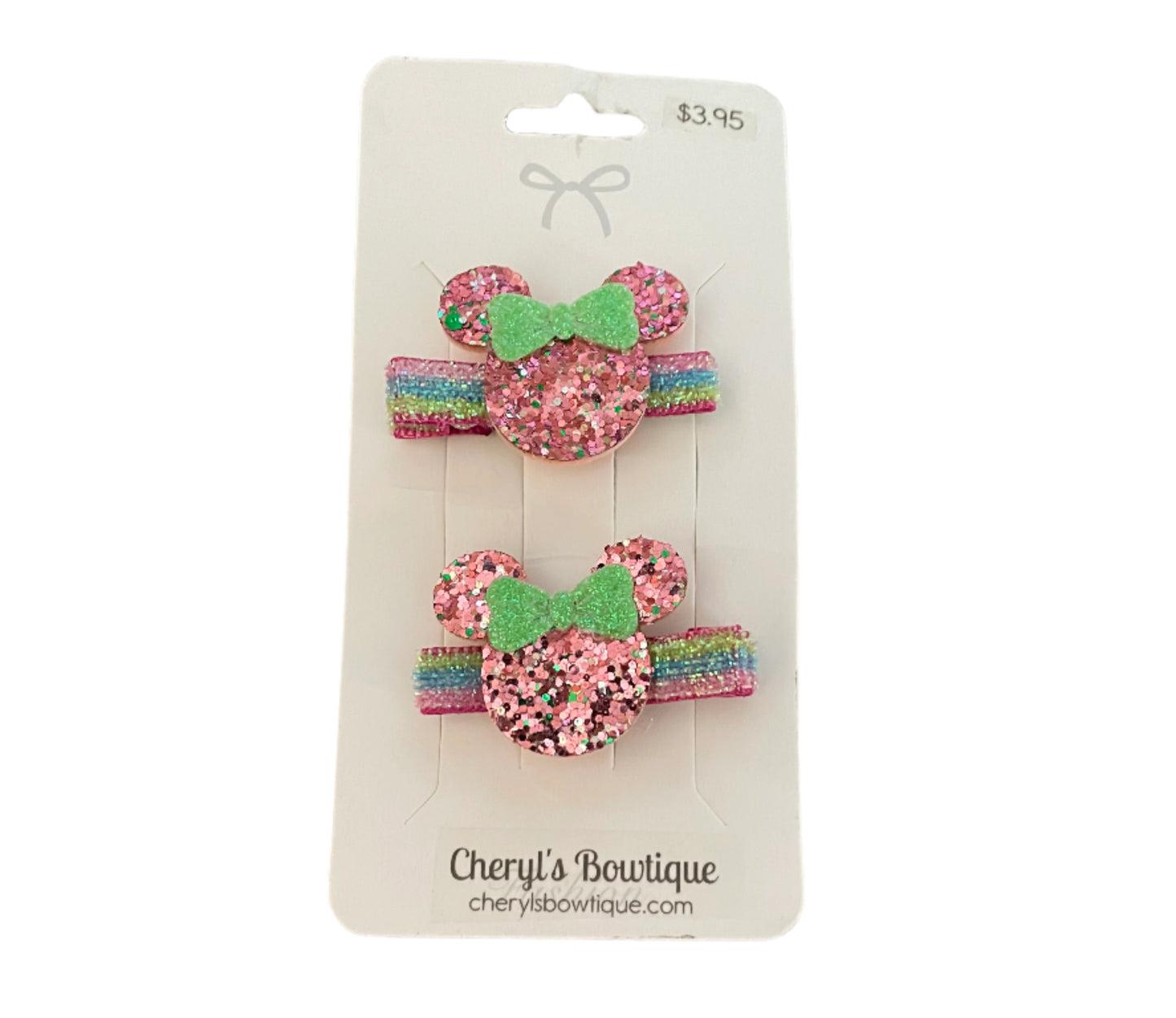 Magical Mouse Hair Clip Sets - girl, bow, Minnie, pigtails