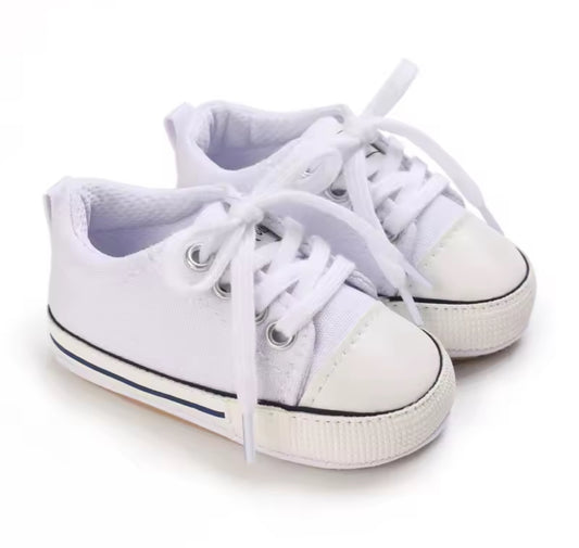 White Canvas Sneaker Walkers, baby, infant, gift, toddler / SALE