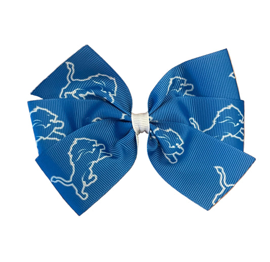 Detroit Lion's Honolulu Blue Hair Bow,  football, kids, teen, adult, sports