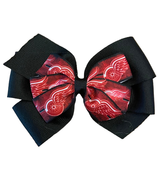 Detroit Red Wings Double Hair Bow/, hockey, kids, teen, adult, sports