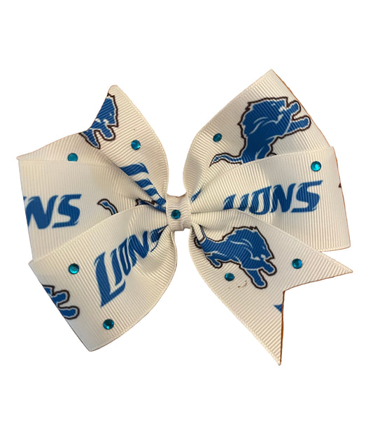Detroit Lion's Sparkle Hair Bow,  football, kids, teen, adult, sports