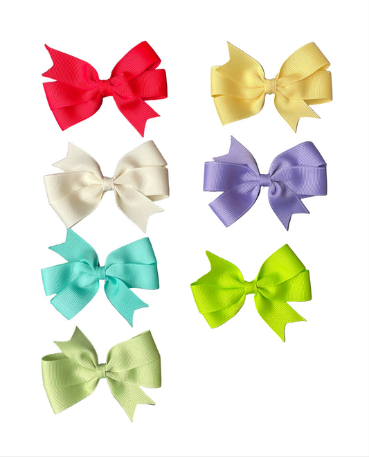 Small Pinwheel Hair Bows #2, Clip, girl, pig tails