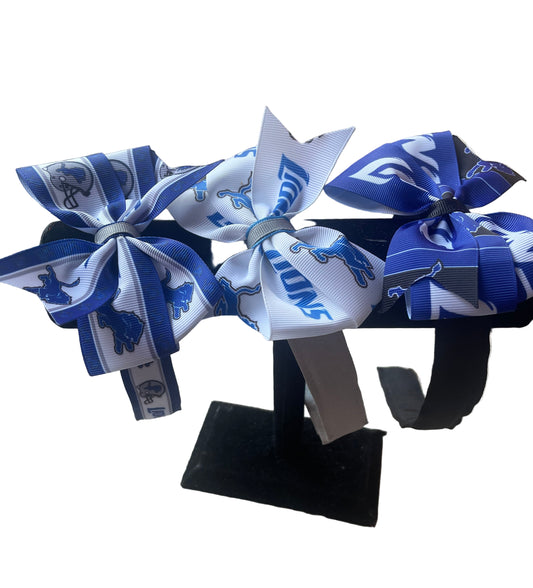 Detroit Lion's Assorted Headbands w/Bow, football, kids, teen, sports
