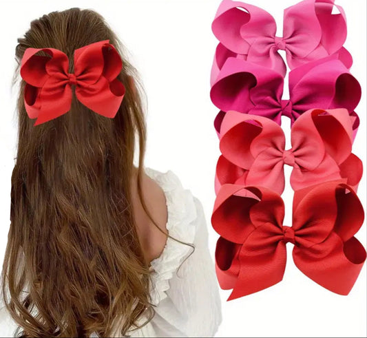 Boutique Loopy Hair Bow, Red/Pink Hues, clip, girl / COMING SOON