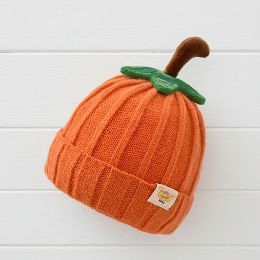 Pumpkin Knit Hat, baby, Fall, Halloween, Thanksgiving, cap, toddler, infant