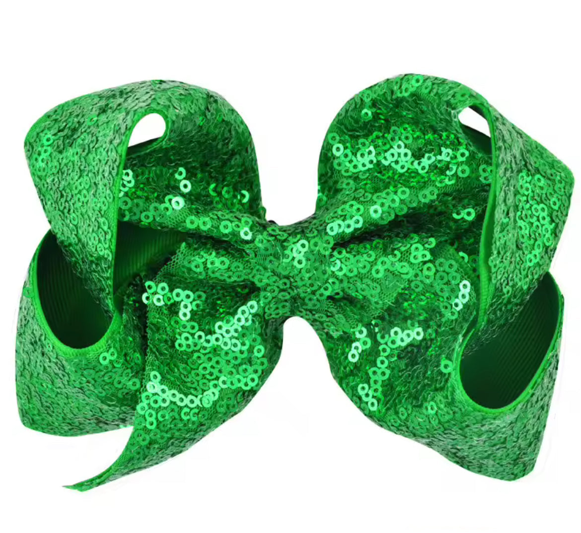 Boutique Sequin Loopy Hair Bow, girl, clip, holiday, 12 colors