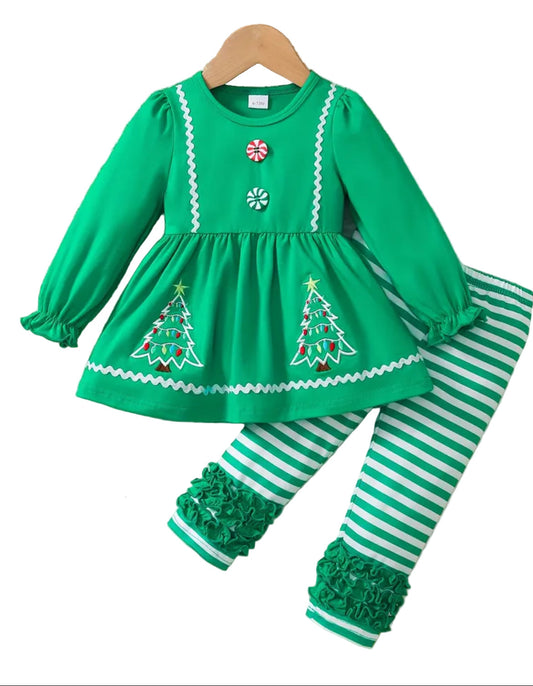 Christmas Trees Boutique Ruffle Outfit, girls, set, toddler / COMING SOON