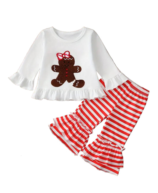 Red & White Gingerbread Boutique Ruffle Outfit, girls, set, toddler / COMING SOON
