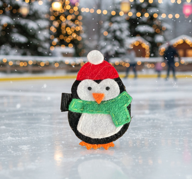 Cute Lil' Penguin Hair Clip, Winter, girl, holiday