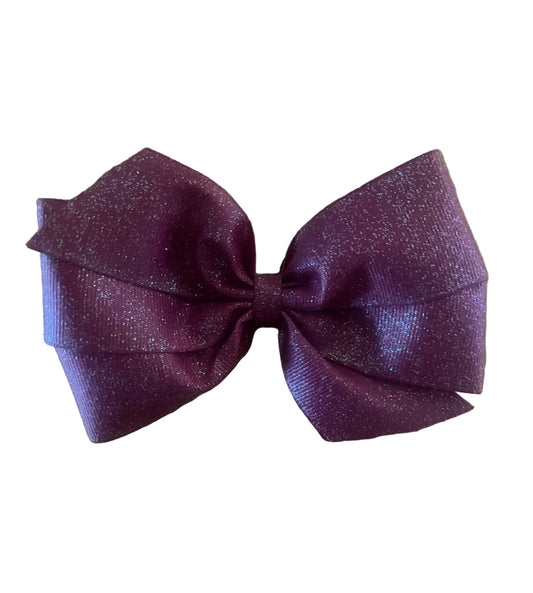 Burgundy Glitter Hair Bow, girl, holiday, Christmas, Valentine