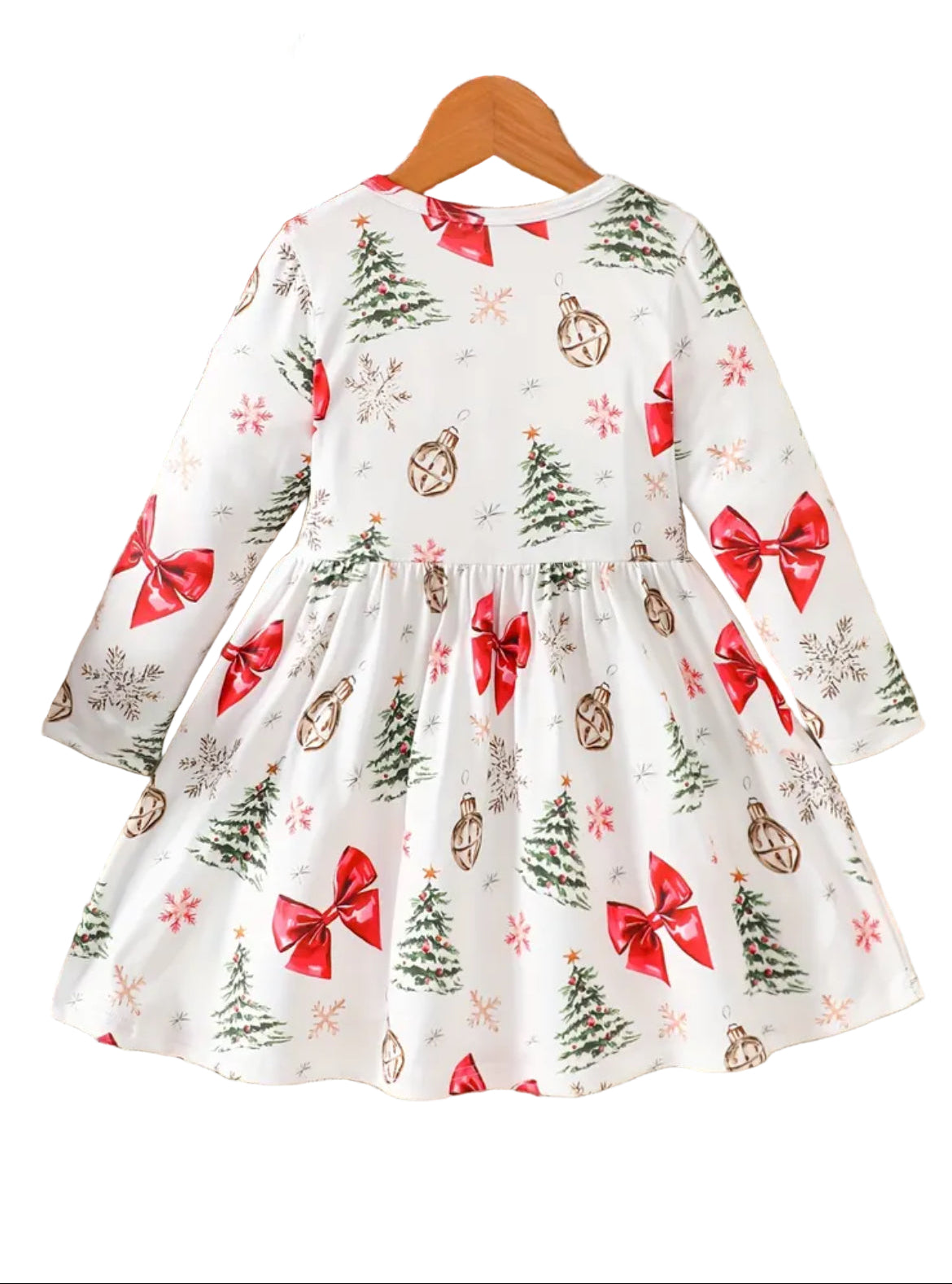 Holiday Print Twirl Dress, girl's, kids, clothing, Winter, Christmas