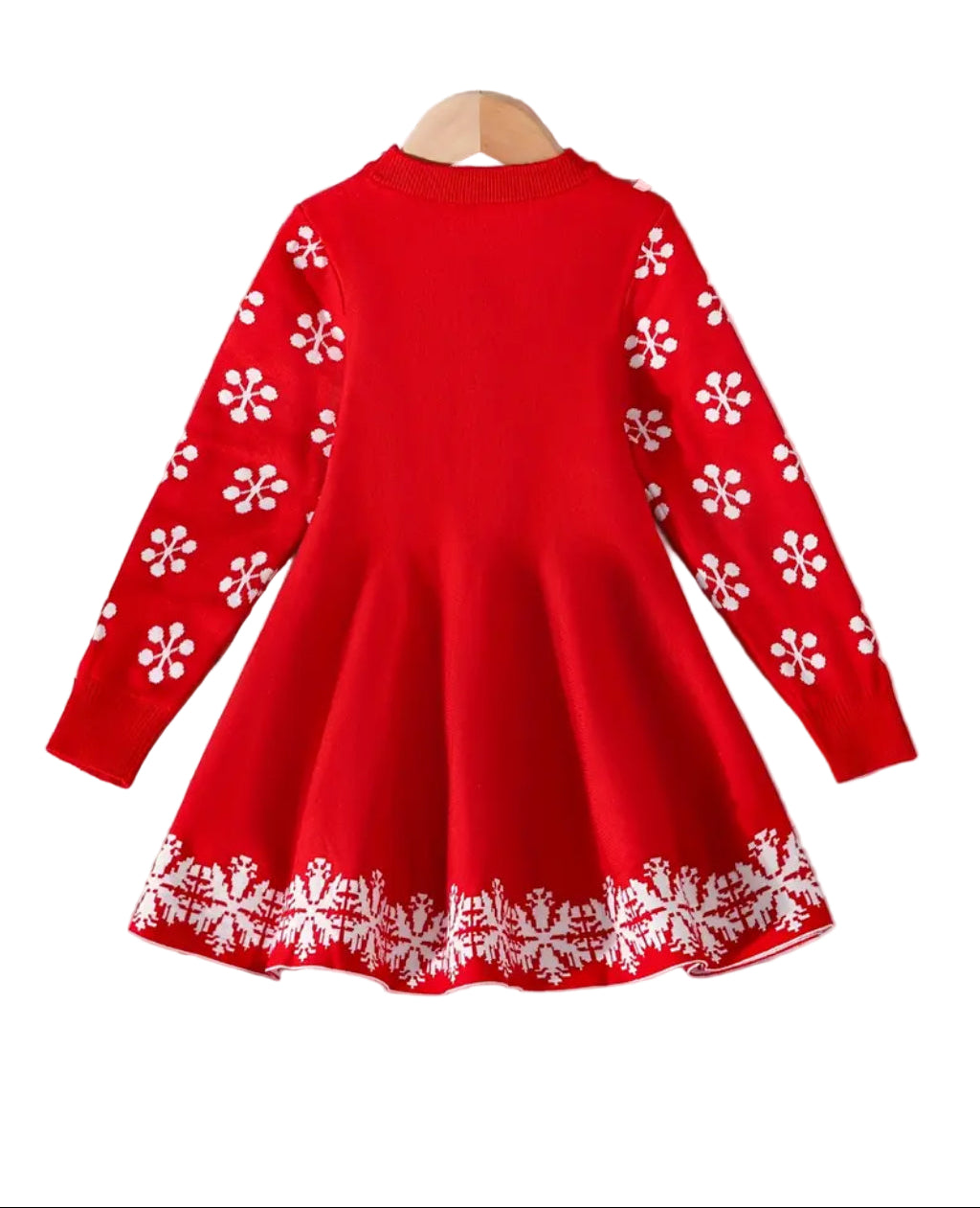 Red Snowflake Sweater Dress, girl, kids, holiday, Winter