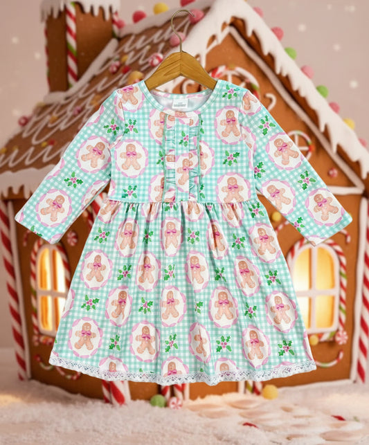 Gingerbread Twirl Dress, girl's, kids, clothing, Winter, Christmas