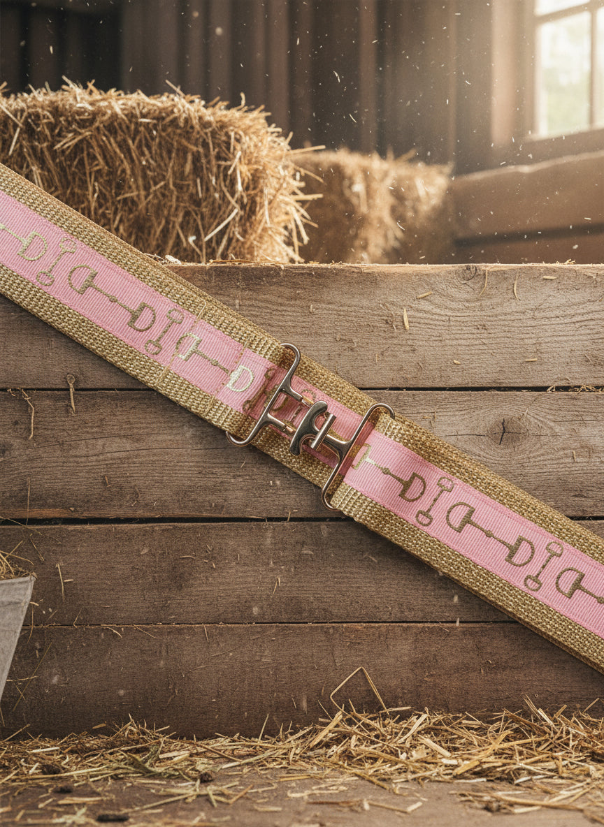 Equestrian Pink & Tan Belt, Adjustable, gift, horse show