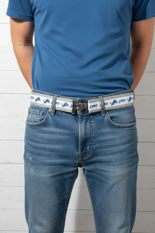 Detroit Lions Print Belt, Adjustable, gift