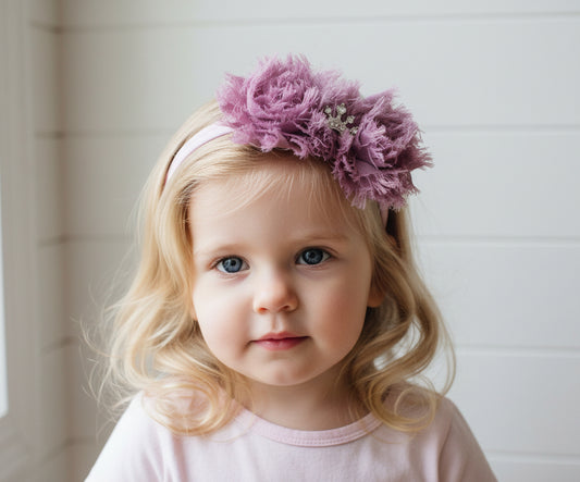 Lavender Flower Nylon Stretch Headband Set, girl, baby, child, gift
