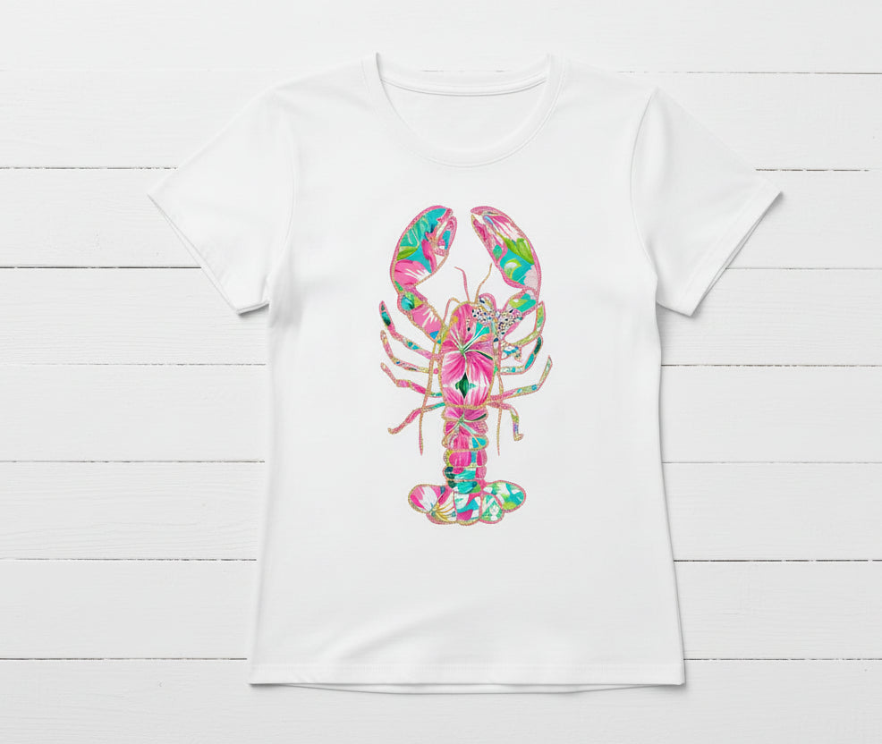 Preppy Print Lobster T-Shirt, ladies, nautical, juniors