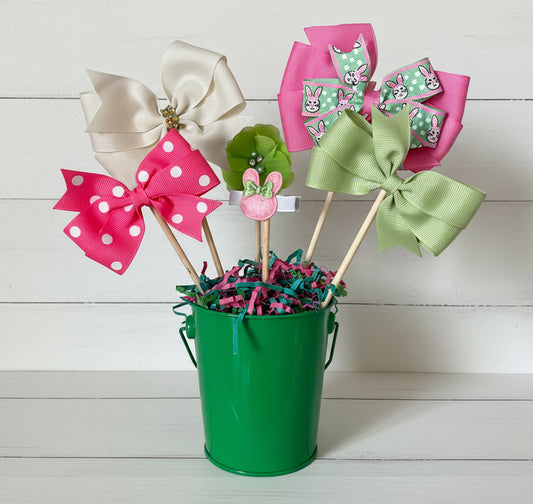Easter Bow Pot, gift, bow, hair, girl