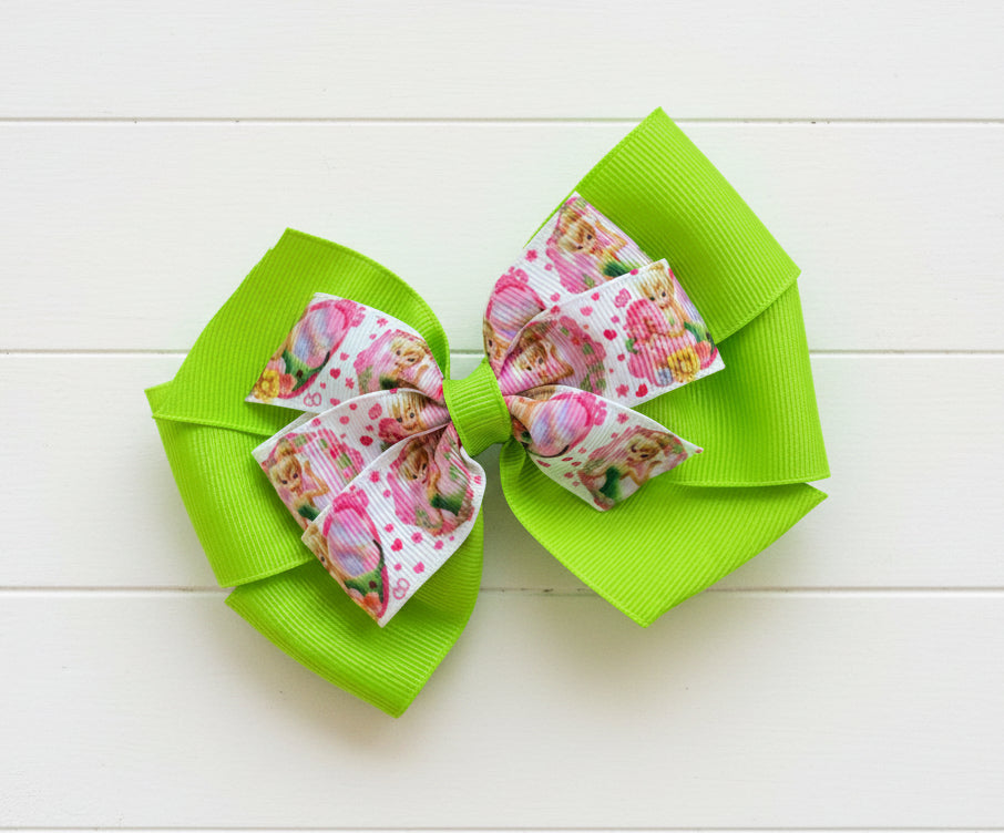 Tinkerbell Hair Bow, clip, girl, Disney, Fairy