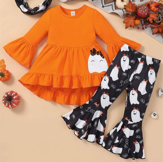 Lil' Ghost Girl's Ruffle Pant Set, Outfit, kids, Halloween, clothing / SALE: Reg. $21.95