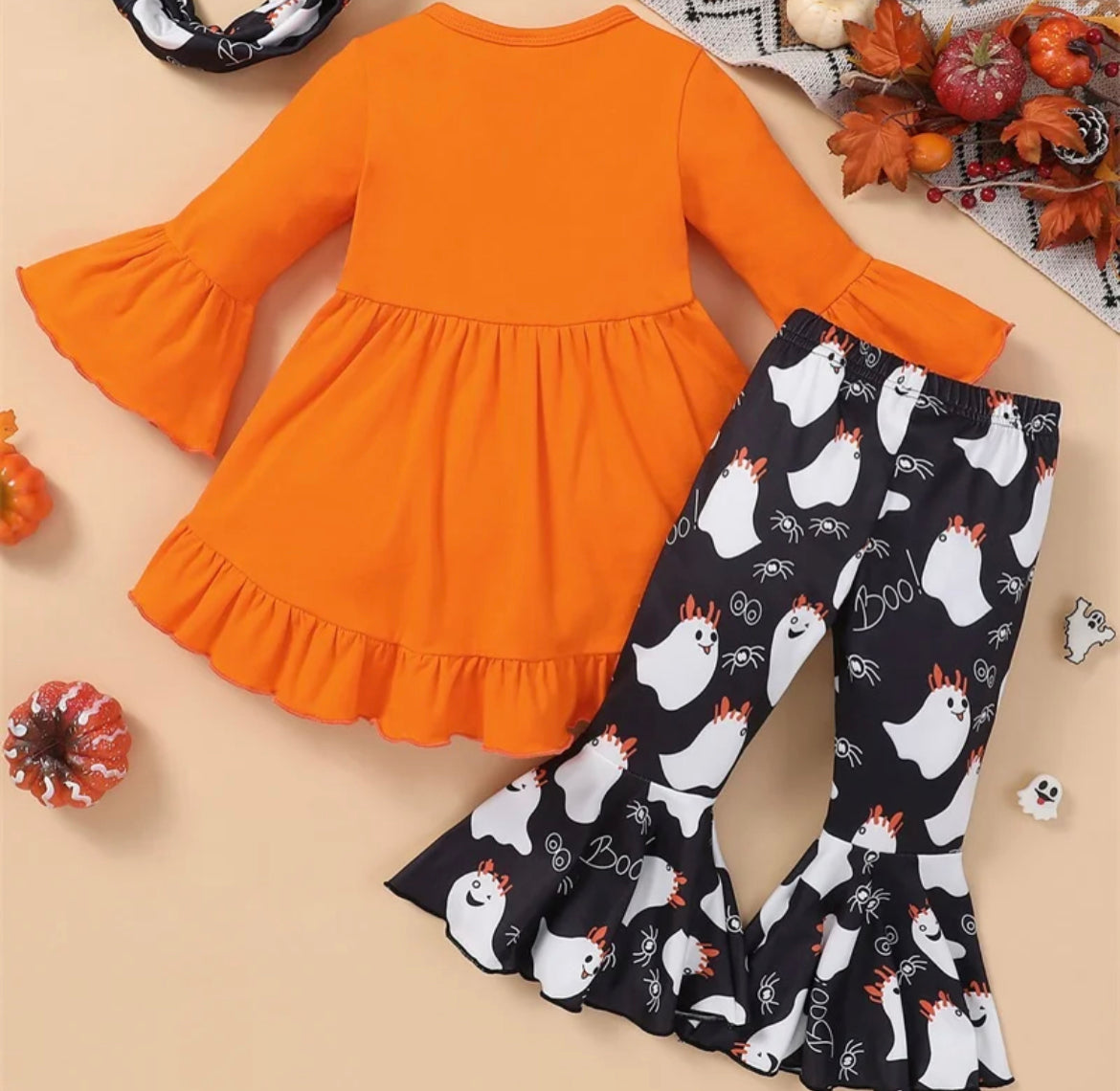 Lil' Ghost Girl's Ruffle Pant Set, Outfit, kids, Halloween, clothing / SALE: Reg. $21.95