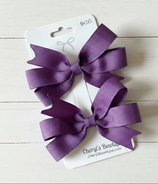 Purple Pinwheel Bow Set, hair, mini