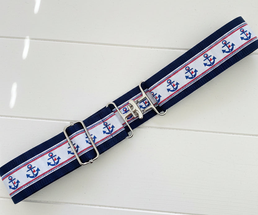 Nautical Anchor Print Belt, Adjustable, gift, women, teen, unisex