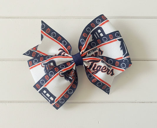 Detroit Tigers Print Hair Bow, Baseball, team, sports
