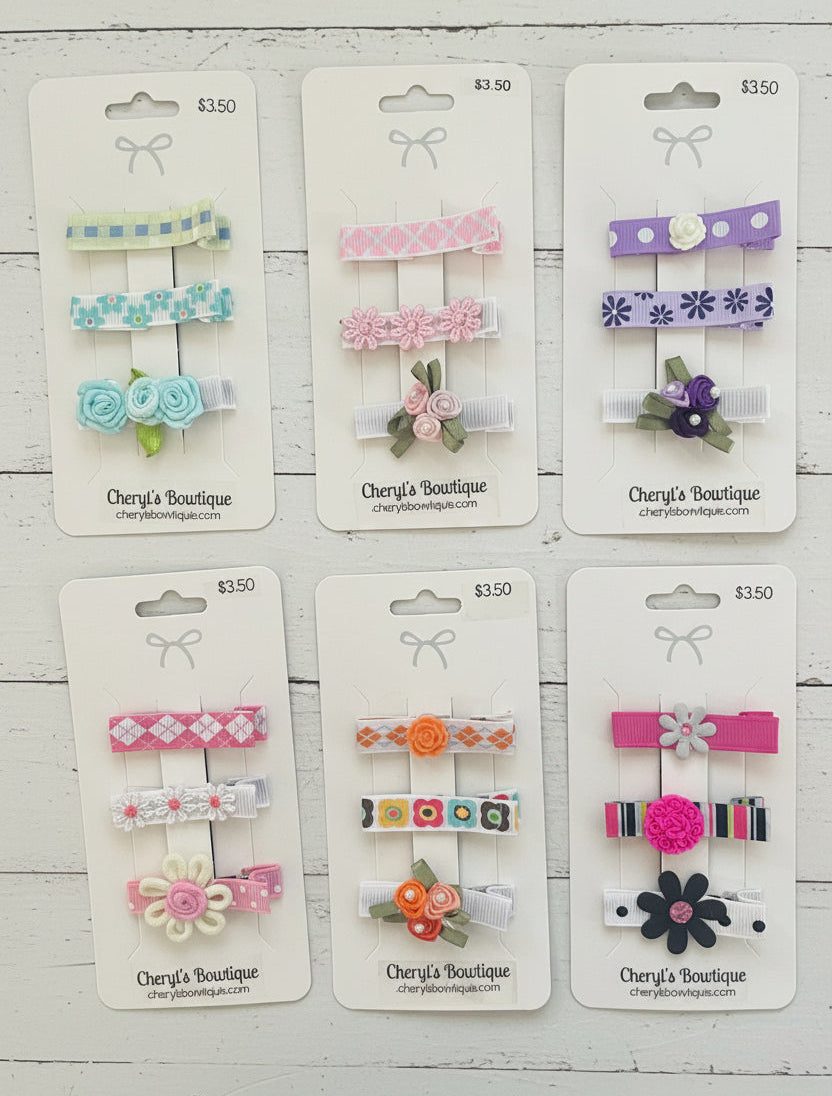 Assorted Clip Set Trios for Hair, girl, baby, toddler