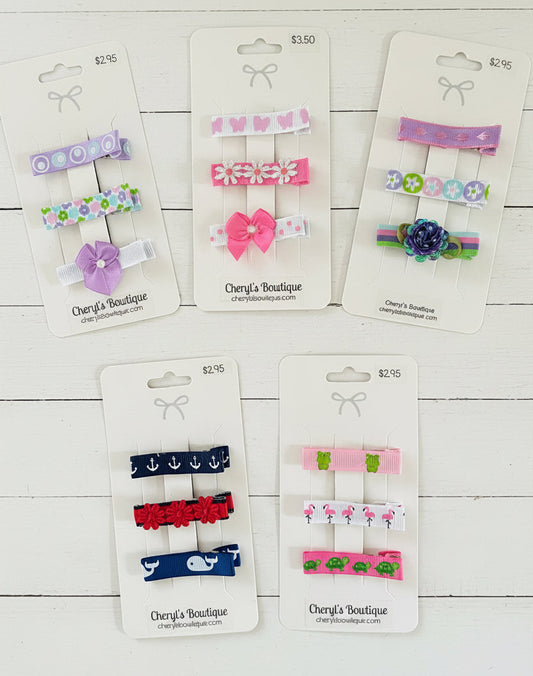 Assorted Clip Set Trio #2 for Hair, girl, baby, toddler