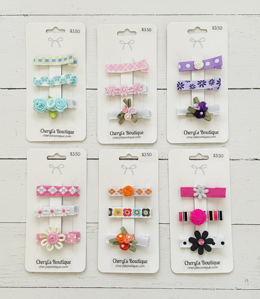 Assorted Clip Set Trios for Hair, girl, baby, toddler