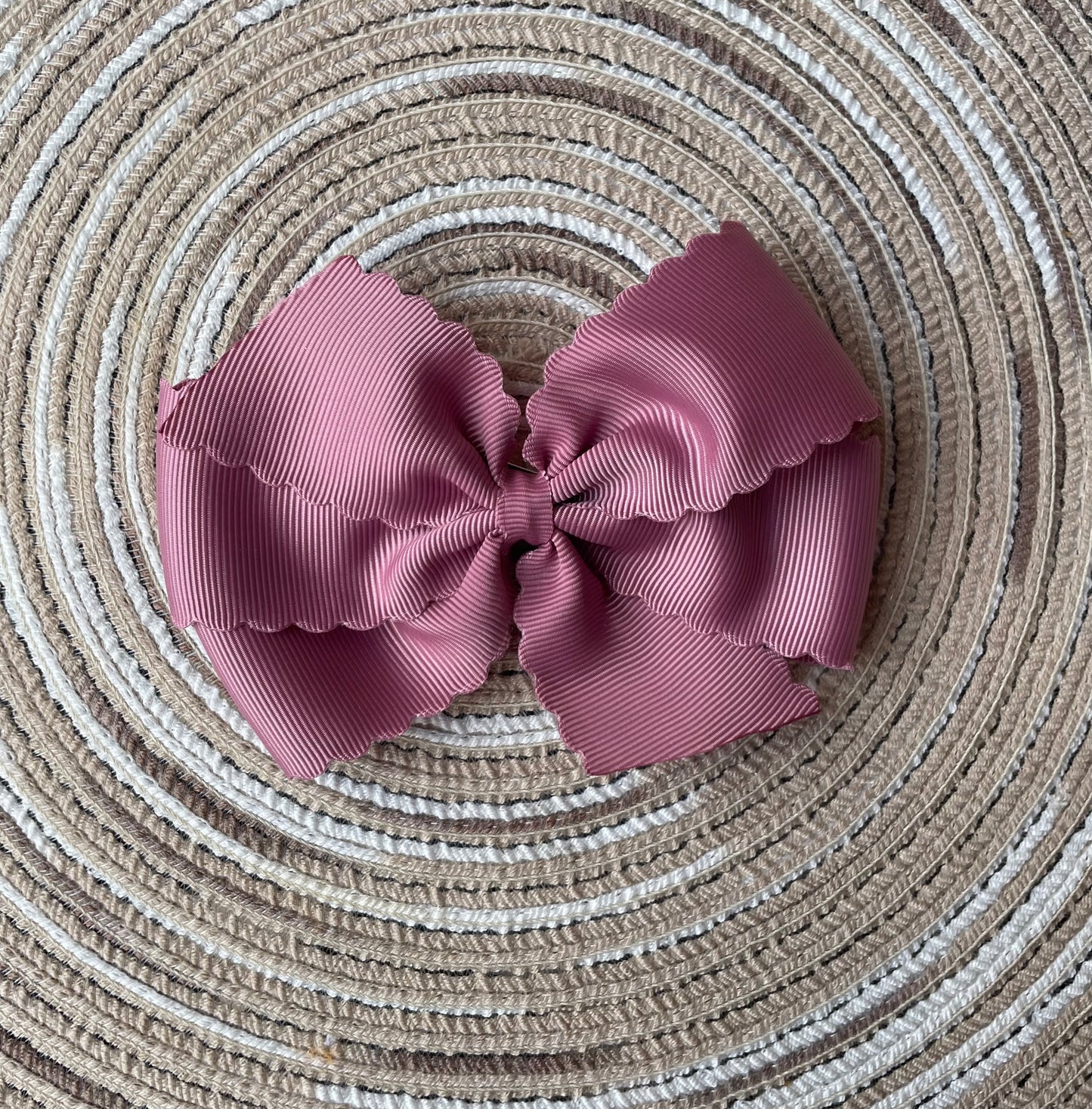 Scalloped Hair Bow, Accessory, grosgrain, girl, Back to School